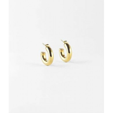 Créoles Thais, créoles fil rond épais, acier doré, ZAG bijoux