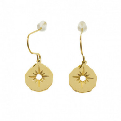 Boucles d’oreilles acier doré inoxydable étoile du nord ZAG