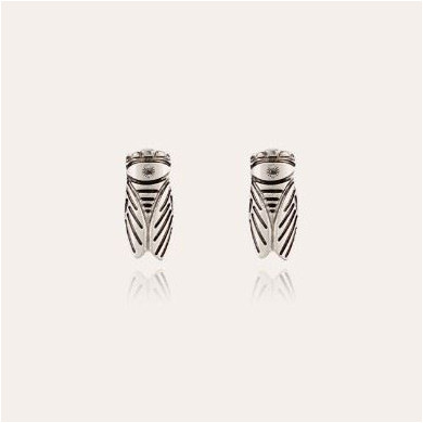 Boucles d’oreilles argent, puces forme de cigale GAS Bijoux Cigale