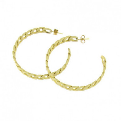 Créoles femmes bronze doré maille gourmette KALLIOPE.