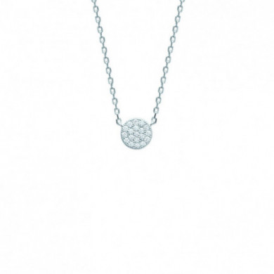 Collier argent 925 millièmes rond pierres blanches