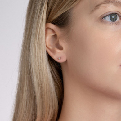 Puce d'oreilles Argent femme forme ronde Influences