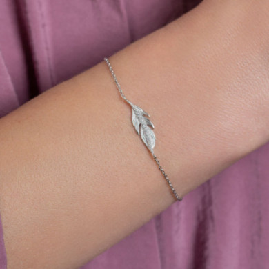 Bracelet argent femme plume Influences