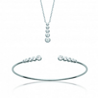 Bracelet argent femme jonc oxydes de zirconium Influences