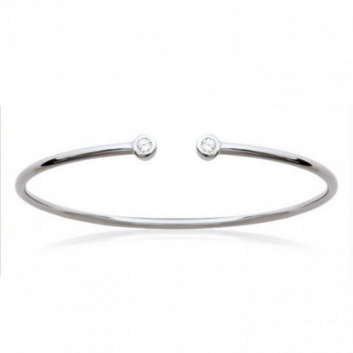 Bracelet argent femme jonc oxydes de zirconium Influences