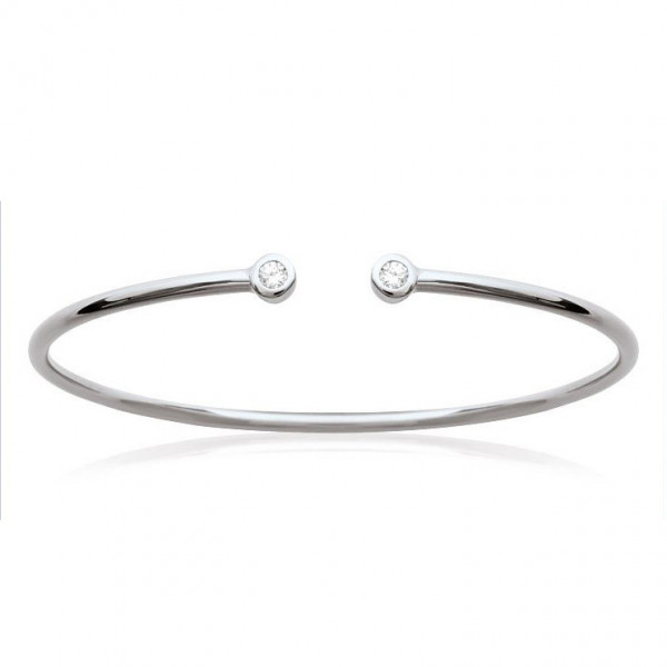 Bracelet argent femme jonc oxydes de zirconium Influences