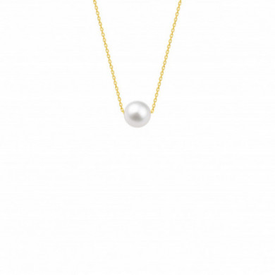 Collier or 18 carats perle de culture eau douce 8mm