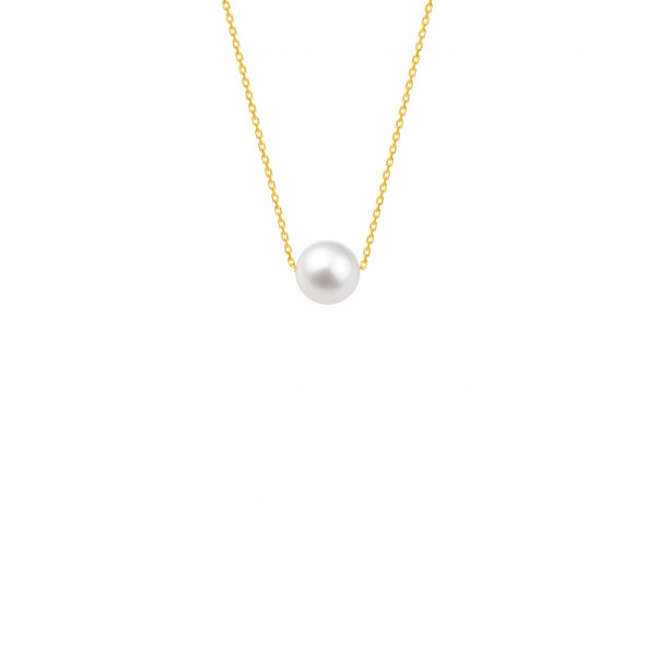 Collier or 18 carats perle de culture eau douce 8mm