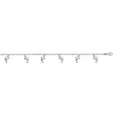 Bracelet argent 925 millièmes breloques dauphins Influences