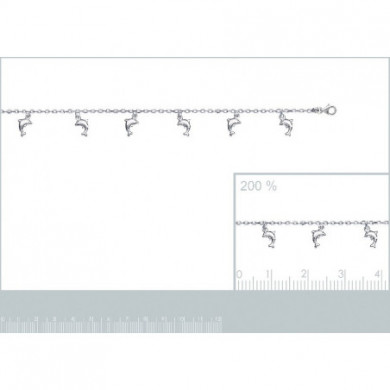 Bracelet argent 925 millièmes breloques dauphins Influences