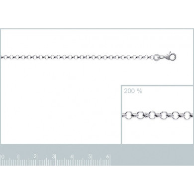 Chaine argent 925 millièmes maille jaseron 2 mm Influences