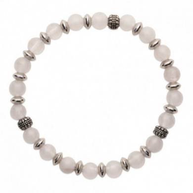 Bracelet en pierres naturelles véritables quartz blanc Influences
