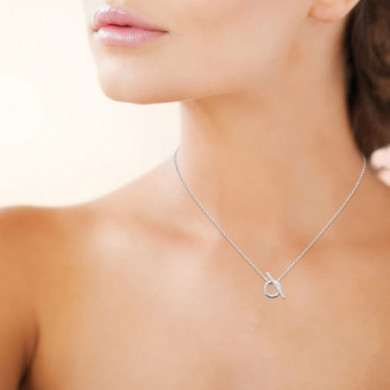 Collier argent femme pendentif rond Influences