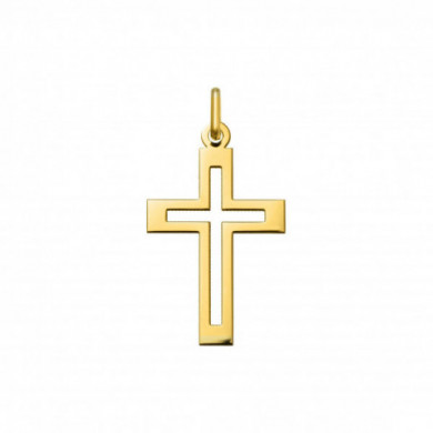 Pendentif or 18 carats Croix ajourée 15 x 22mm