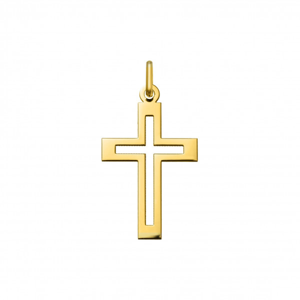 Pendentif or 18 carats Croix ajourée 15 x 22mm