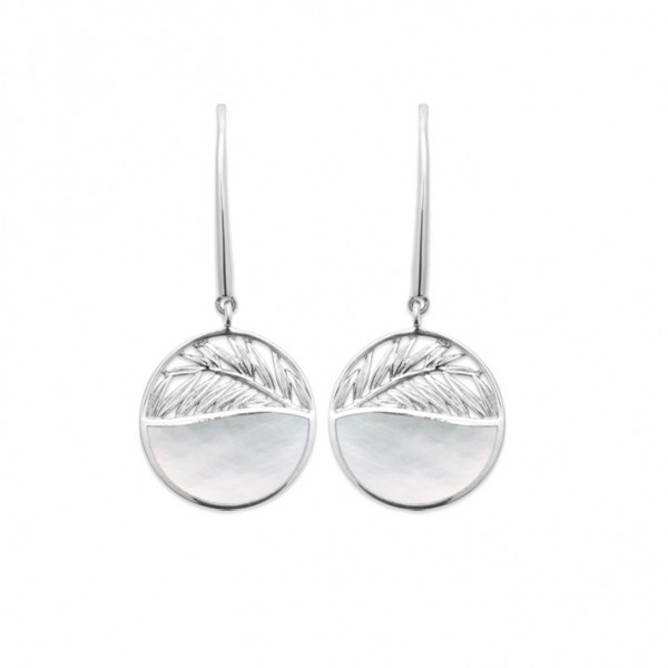 Boucles d'oreilles argent 925 millièmes rondes nacre blanche Influences