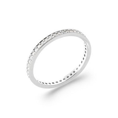 Bague femme argent anneau strass Influences