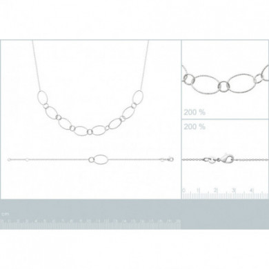 Bracelet argent femme cercle rond et ovale Influences
