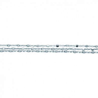 Bracelet argent femme maille alternée carré Influences