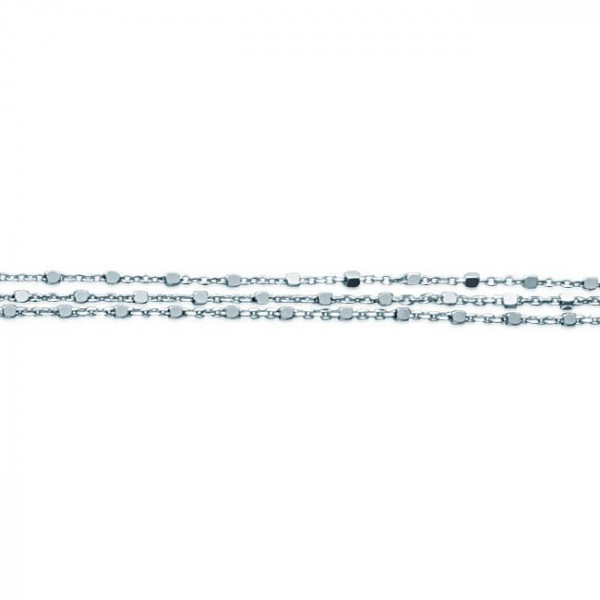 Bracelet argent femme maille alternée carré Influences