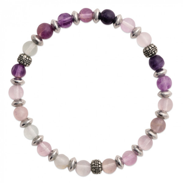 Bracelet acier inoxydable pierres naturelles véritables fluorite, Influences