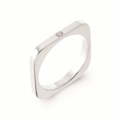 Bague alliance argent 925 pierre blanche influences