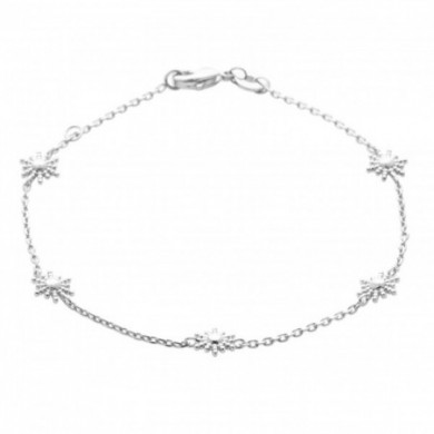 Bracelet argent femme soleil perlé Influences