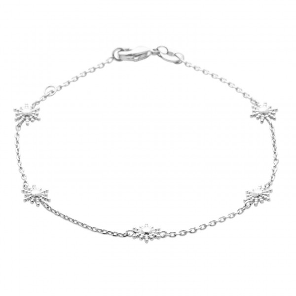 Bracelet argent femme soleil perlé Influences