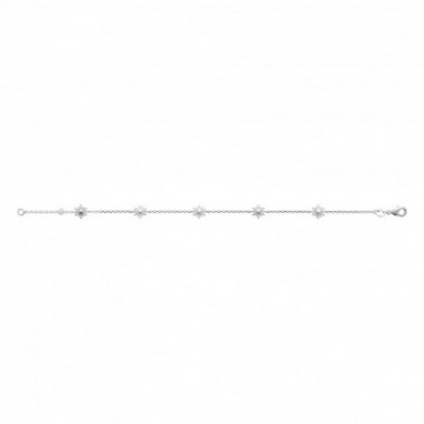 Bracelet argent femme soleil perlé Influences