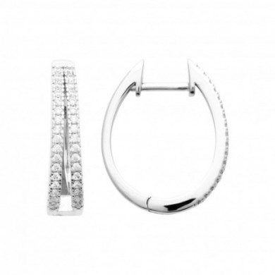 Mini créoles argent ovale oxydes de zirconium Influences