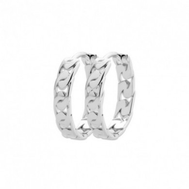 Créoles argent 925 millièmes rhodié ovales maille gourmette Influences