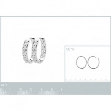 Créoles argent 925 millièmes rhodié ovales maille gourmette Influences