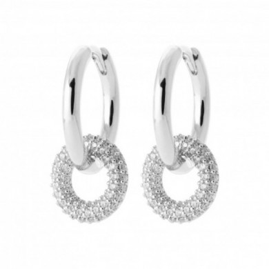 Mini créoles argent femme rond oxydes de zirconium Influences