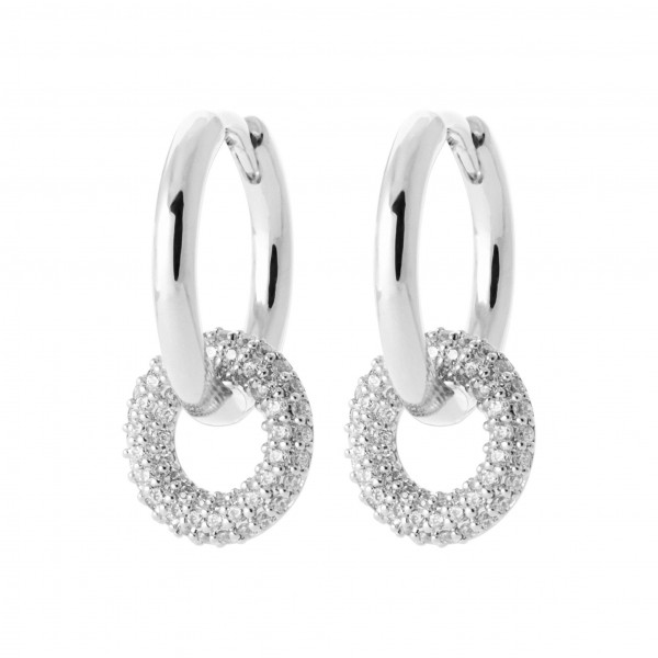 Mini créoles argent femme rond oxydes de zirconium Influences