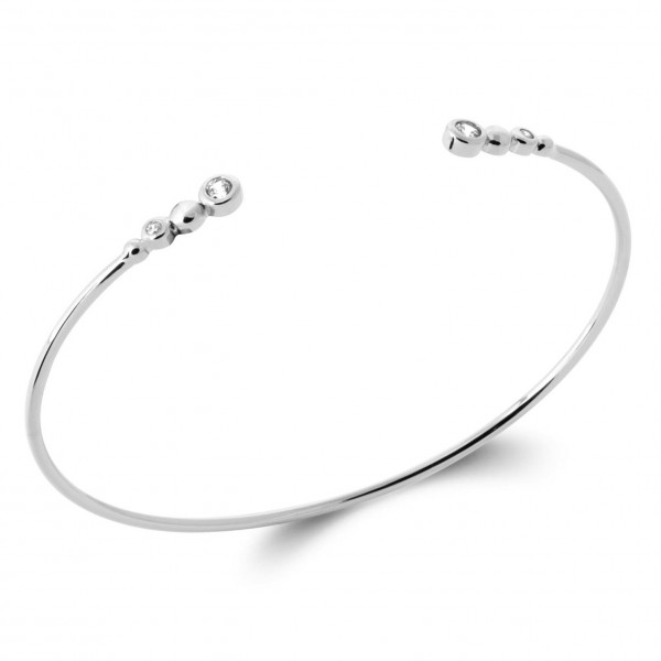 Bracelet argent femme jonc oxydes de zirconium Influences
