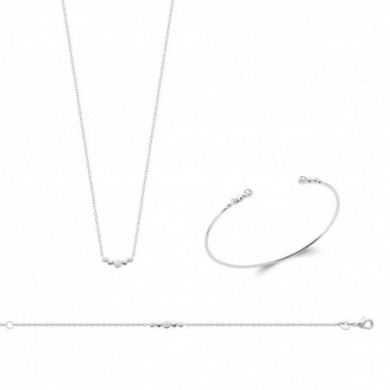 Bracelet argent femme jonc oxydes de zirconium Influences