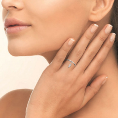 Bague argent femme plume Influences