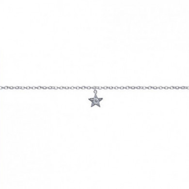 Chaine de cheville argent 925 millièmes étoile Influences