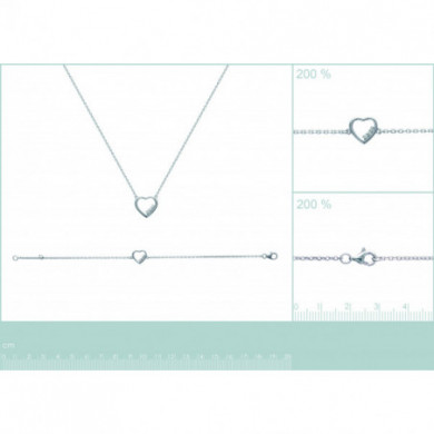 Bracelet argent femme coeur et oxydes de zirconium Influences