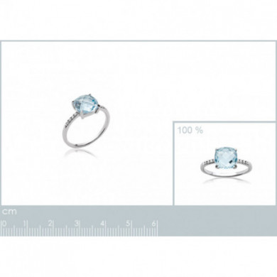 Solitaire argent topaze bleu Influences