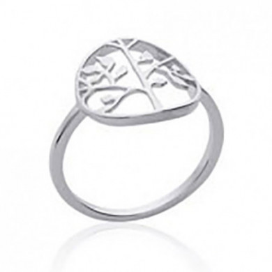 Bague argent rhodié arbre de vie influences.