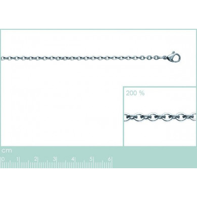 Chaine acier inoxydable maille forçat 2,4 mm Influences