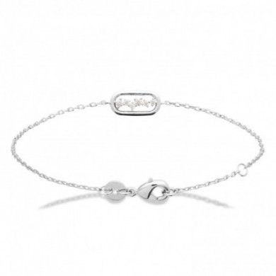Bracelet argent femme rectangulaire et oxydes de zirconium Influences