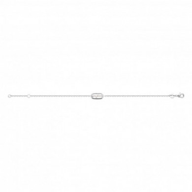 Bracelet argent femme rectangulaire et oxydes de zirconium Influences