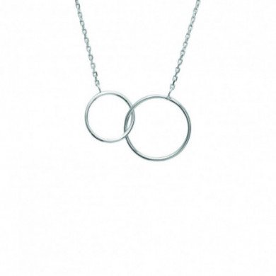 Collier argent 925 pendentif cercles entrelacés Influences