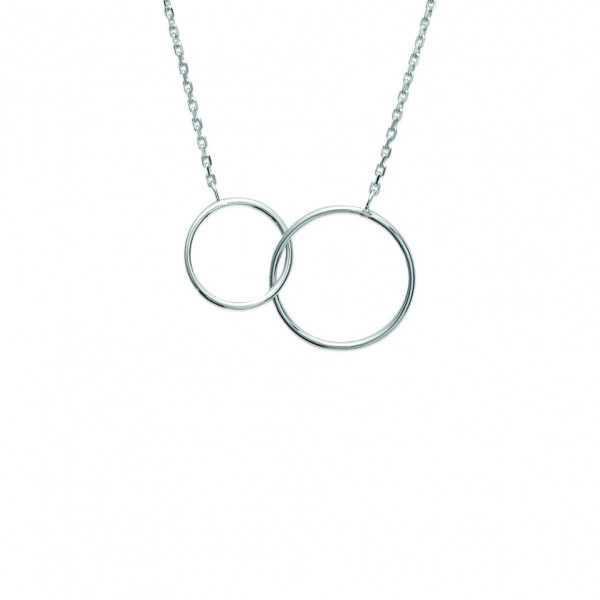 Collier argent 925 pendentif cercles entrelacés Influences