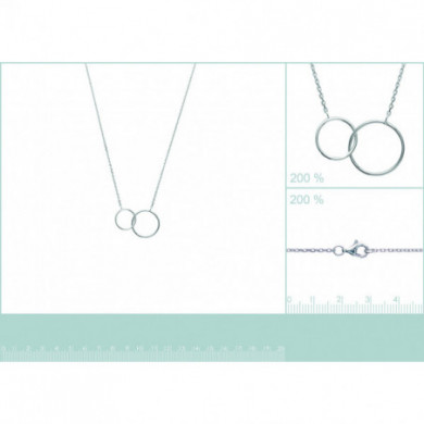 Collier argent 925 pendentif cercles entrelacés Influences