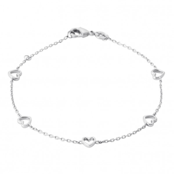 Bracelet argent femme coeurs Influences
