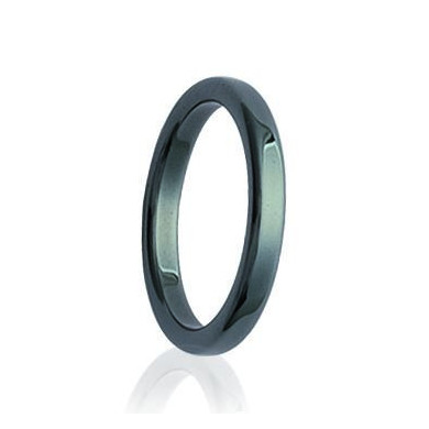 Anneau gris en pierre naturelle véritable hématite