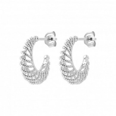 Mini créoles argent femme ajourées et torsadées Influences